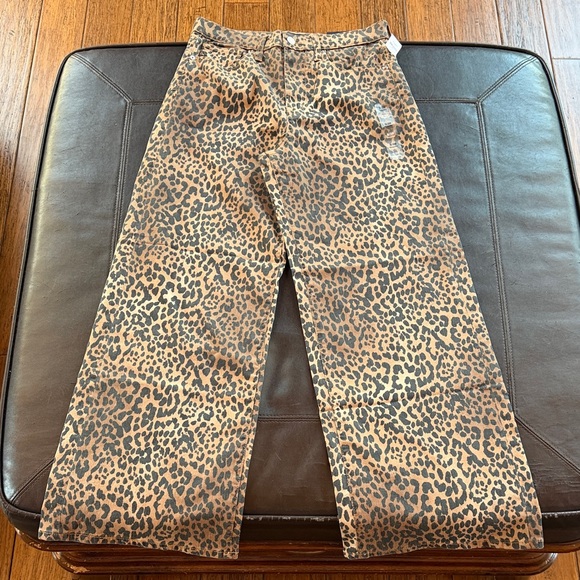 NWT GAP Cheetah Print High Rise Wide Leg - Brown and Black Pants(Size 8/29 R) - Picture 7 of 8